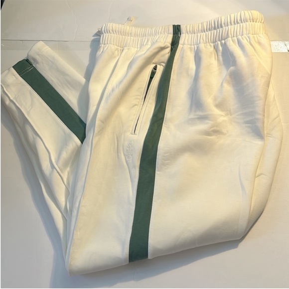 FP Movement Large Sweatpants Right On Track Pants white green stripe pockets - Picture 3 of 12